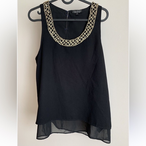 TOPSHOP black embellished top - Picture 1 of 9